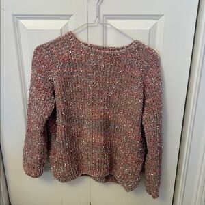 Girls Zara Sweater 13-14 Pink chenille  ribbon  Yarn Fluffy Pullover